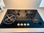 Atag inbouw gaskookplaat 80 cm, zwart glas, Witgoed en Apparatuur, Kookplaten, Ophalen, Gebruikt, 4 kookzones, Inbouw