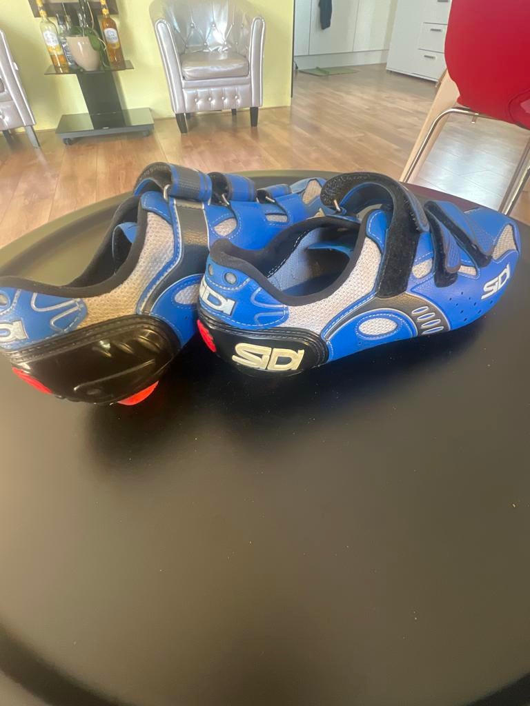 Sidi fietsschoenen blauw/zwart inclusief plaatjes, Gebruikt, Heren, Schoenen, Overige maten
