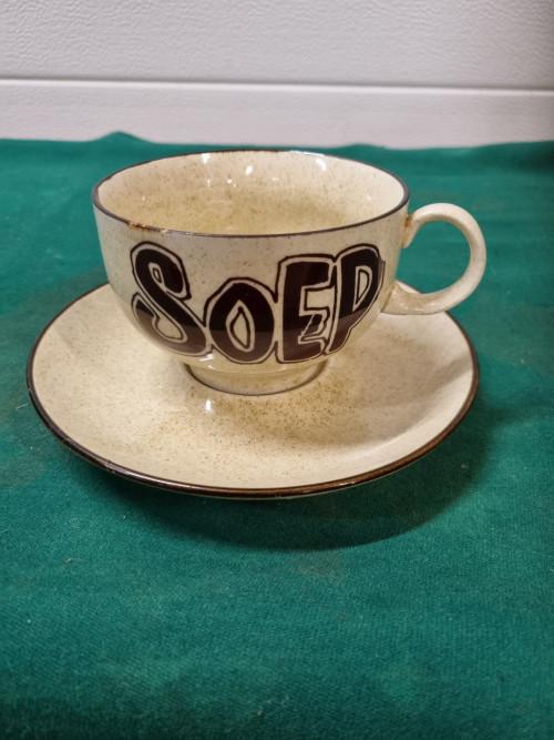 soepkom met schotel weidmann vintage, Antiek en Kunst, Antiek | Servies los, Ophalen of Verzenden