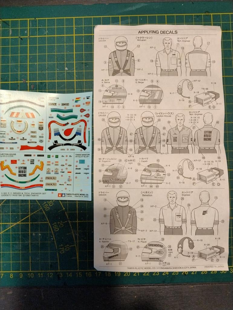 1/20 Tamiya decals driver & engineer set (zie omschrijving!), Hobby en Vrije tijd, Modelbouw | Auto's en Voertuigen, Auto, Groter dan 1:32