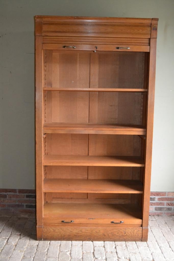 Prachtige antieke eiken houten archiefkast, rolluikkast., Antiek en Kunst, Antiek | Meubels | Kasten, Verzenden