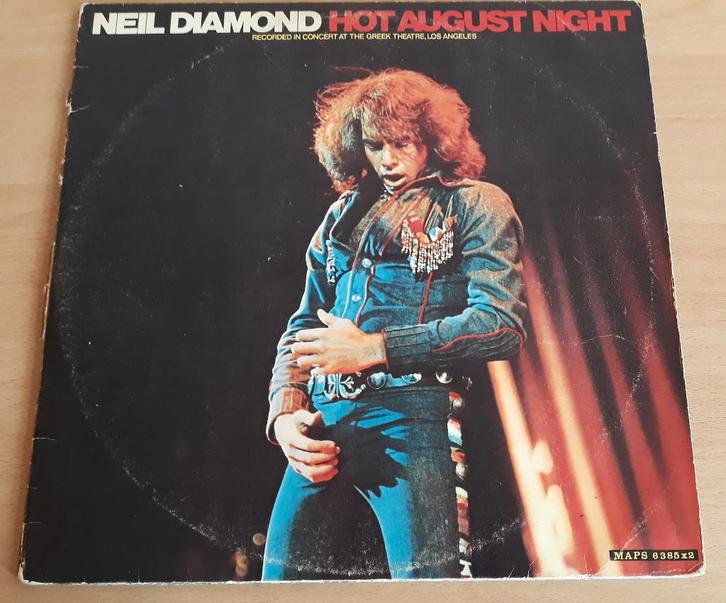 NEIL DIAMOND - Hot August Night (1973) Dubbelalbum, Cd's en Dvd's, Vinyl | Rock, Gebruikt, Poprock, 12 inch, Ophalen of Verzenden