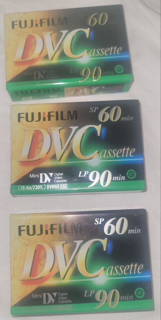 3 NIEUWE FUJI DVC VIDEO CASSETTES, 2 t/m 25 bandjes, Overige genres, Ophalen of Verzenden, Nieuw in verpakking