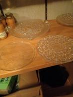 Drie vintage glazen vlaaischotels Communie feesten, Ophalen of Verzenden, Nieuw, Overige typen