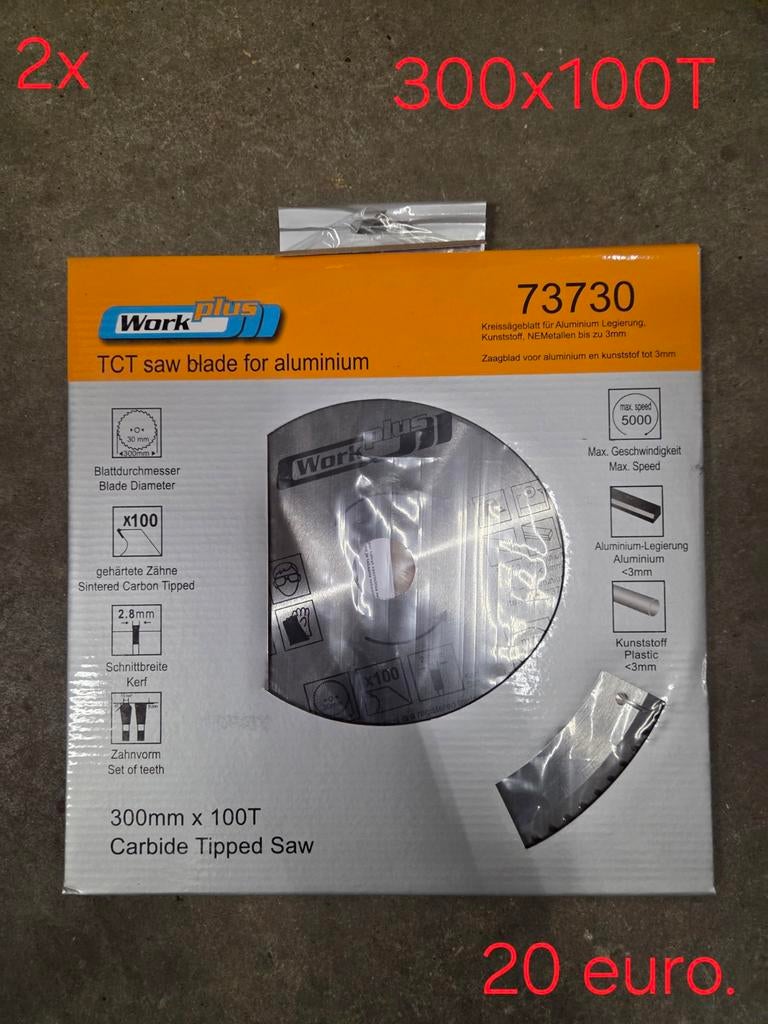 2 widia zaagbladen 300 mm 100 tanden voor aluminium., Doe-het-zelf en Verbouw, 70 mm of meer, Nieuw, Ophalen of Verzenden, Afkortzaag