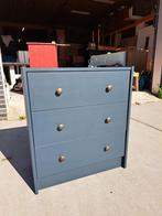 Grijze grenen ladekast met 3 lades