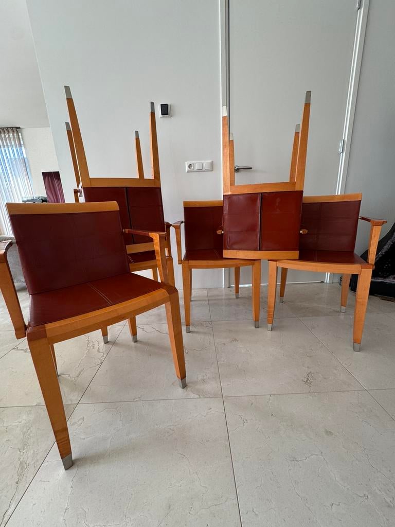 Giorgetti Aro eetkamerstoelen (6x)ontworpen door Chi Wing Lo, Ophalen, Gebruikt, 4 tot 6 stoelen