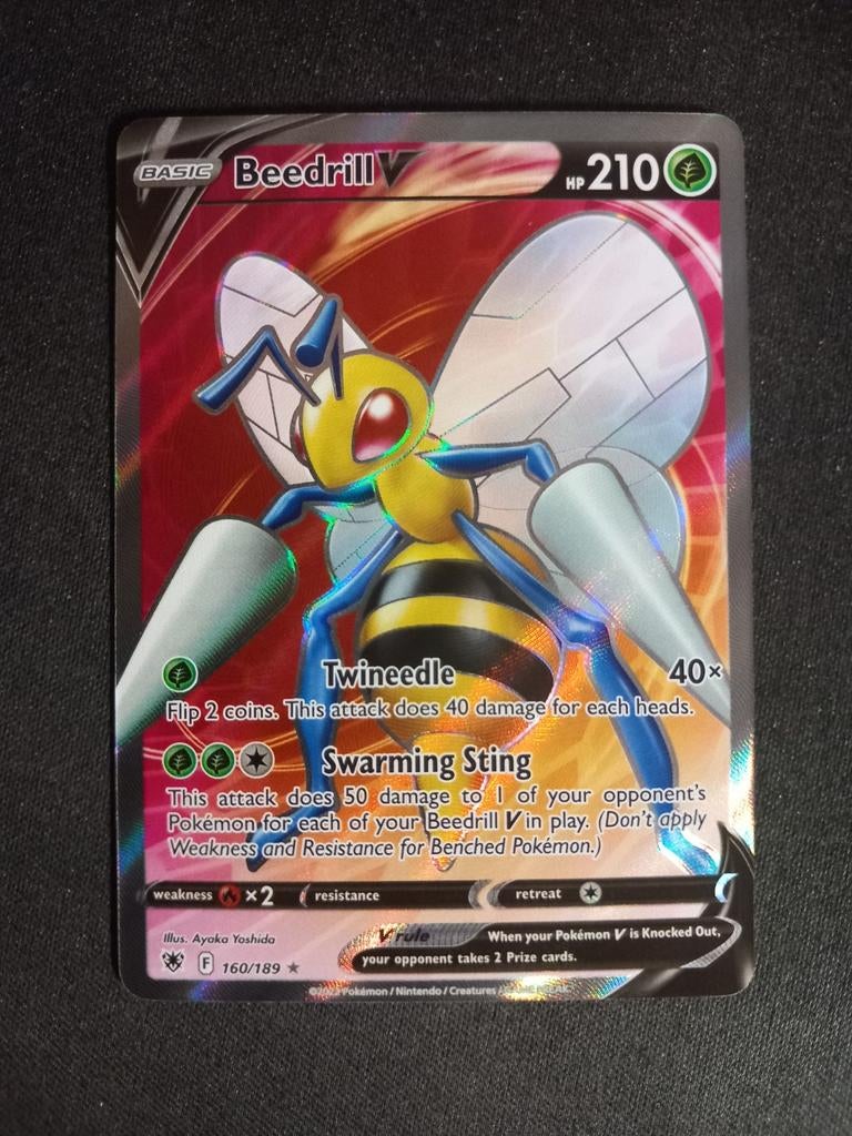 Pokemon Beedrill V 160/189 Astral Radiance Full Art NM, Verzenden, Zo goed als nieuw, Losse kaart, Foil