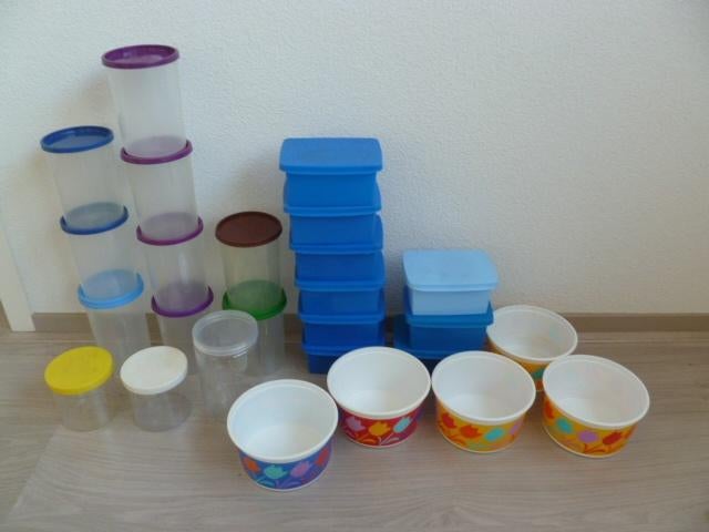 Plastic bakjes, plastic potten+deksels, etc. Vele doeleinden, Ophalen of Verzenden, Zo goed als nieuw