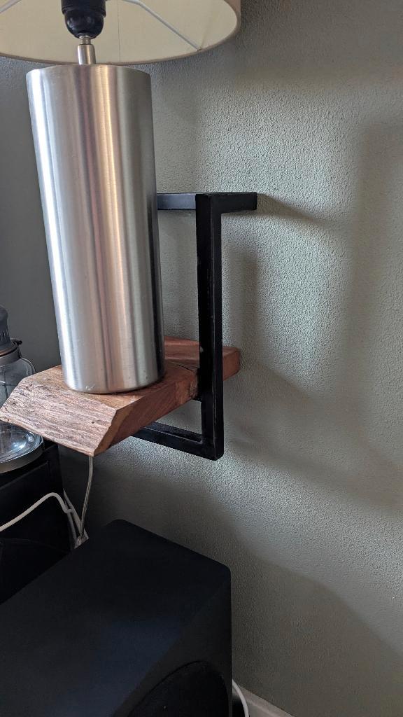 2 x stoere kleine wandrekken teakhout, Huis en Inrichting, Woonaccessoires | Wandplanken en Boekenplanken, Zo goed als nieuw, Ophalen