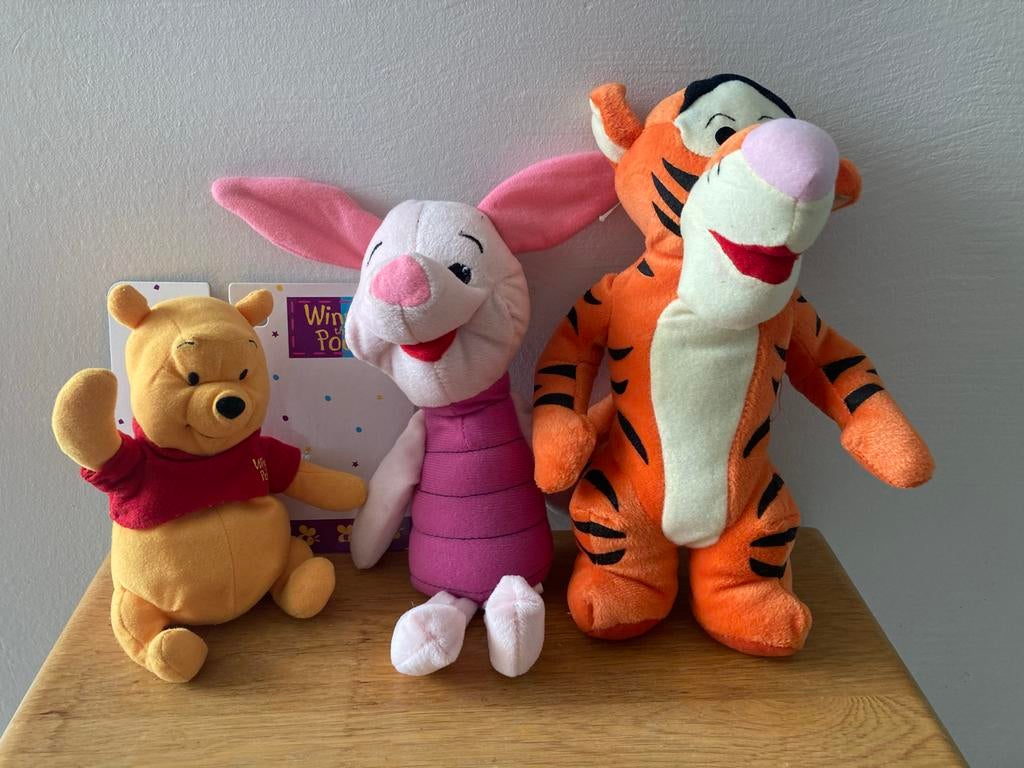 Winnie de Poeh knuffels: Teigetje, Knorretje en Poeh (30cm), Disney, Overige typen, Ophalen of Verzenden, Zo goed als nieuw
