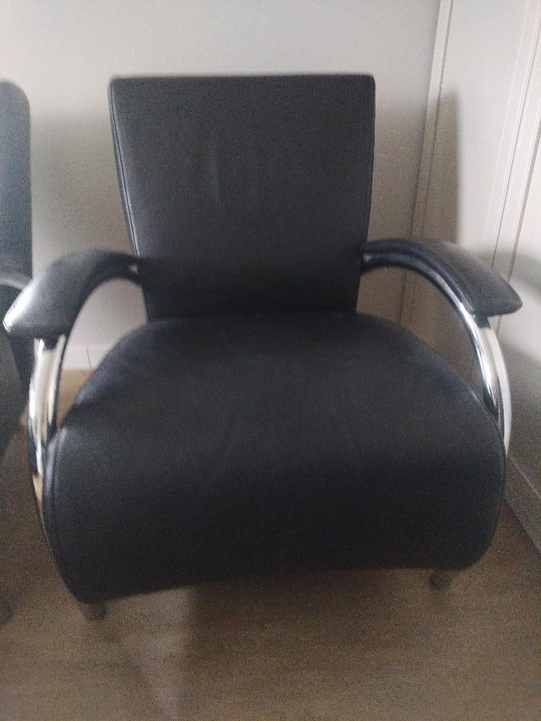 Molinari accademia leren fauteuil, Ophalen, Gebruikt, 50 tot 75 cm, Leer
