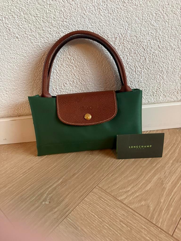 Longchamp La Pliage original handtas M, Ophalen, Zo goed als nieuw, Groen, Handtas