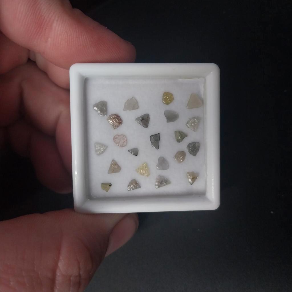 Lot met diamant schijfjes driehoekjes edelsmid, Ophalen of Verzenden