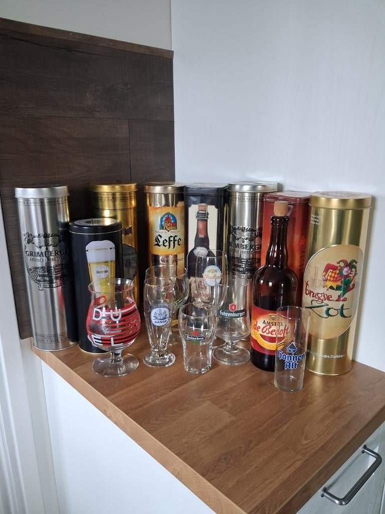 Bierblikken en bierglazen verzameling, Ophalen of Verzenden