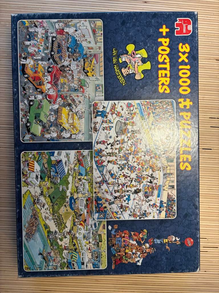 Jan van Haasteren Puzzels - 3x 1000 stukjes, Ophalen of Verzenden, 500 t/m 1500 stukjes, Gebruikt, Legpuzzel