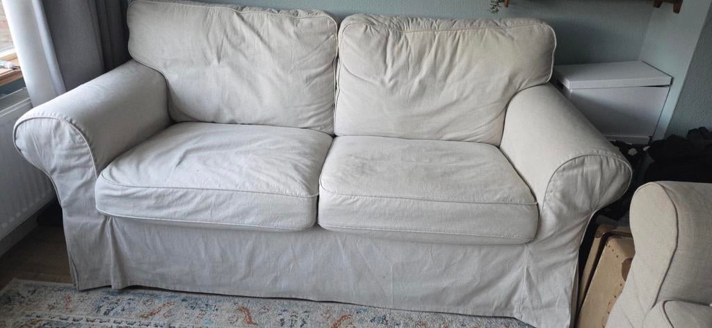 bank Ikea Ektorp 2pers. beige, Ophalen of Verzenden, 75 tot 100 cm