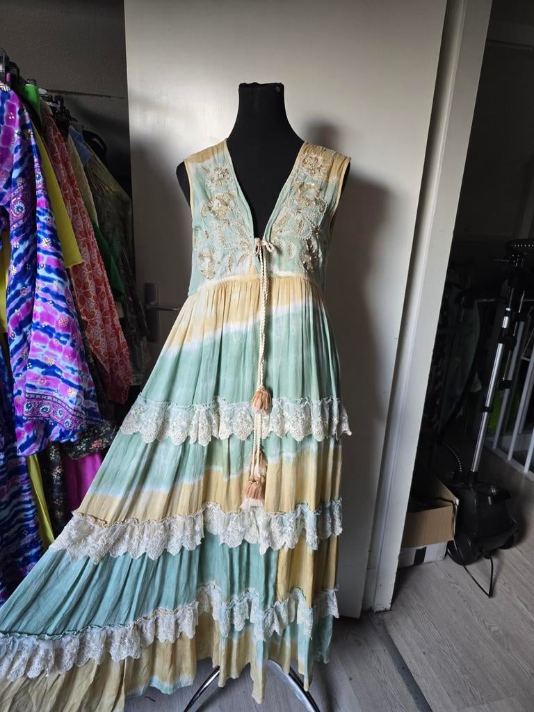 Dames ibiza jurk anisa s/m, Blauw, Ophalen of Verzenden, Zo goed als nieuw, Maat 34 (XS) of kleiner