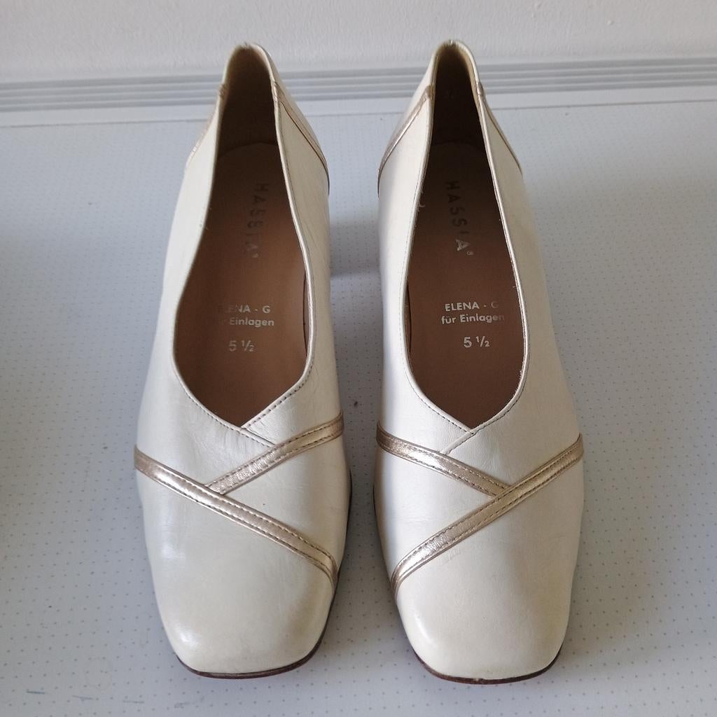 Hassia leren pumps maat 5.5(38.5), Hassia, Ophalen of Verzenden, Gedragen, Beige