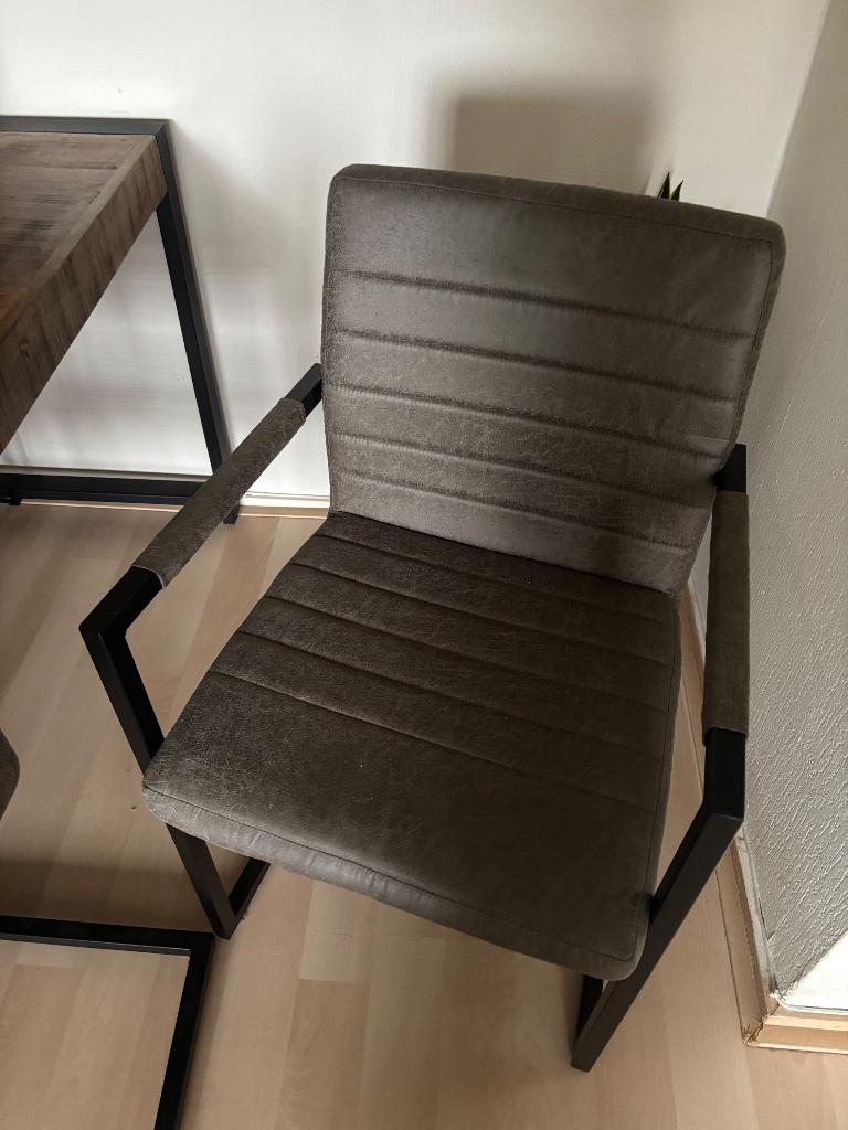 2 eetkamerstoelen, Ophalen, Gebruikt, Twee, Grijs