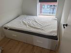 Ikea brimnes bed 140x200 incl. Matras, Ophalen, Wit, Tweepersoons, 140 cm