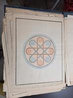 Oude geometrische tekeningen 1910, Antiek en Kunst, Kunst | Tekeningen en Foto's, Ophalen of Verzenden