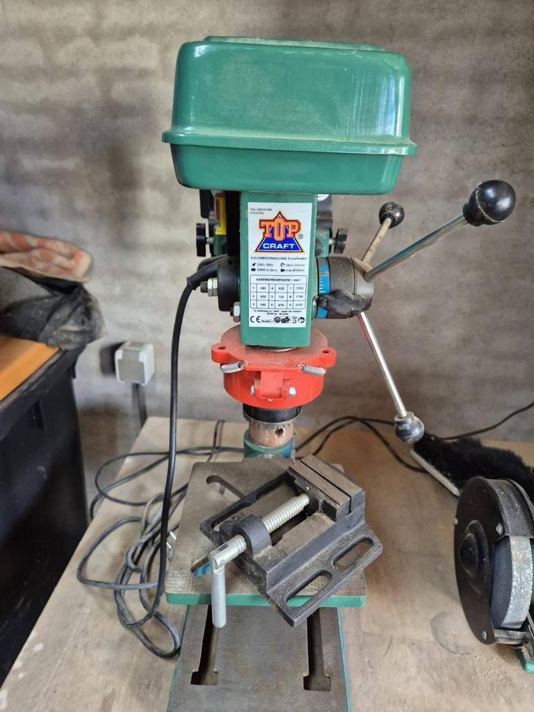 Kolom boormachine tafelmodel merk topcraft, Doe-het-zelf en Verbouw, Gereedschap | Boormachines, Gebruikt, Variabele snelheid