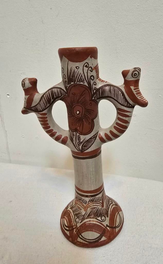 Vintage Mexicaanse kandelaar met vogels AMEYALTEPEC, Ophalen