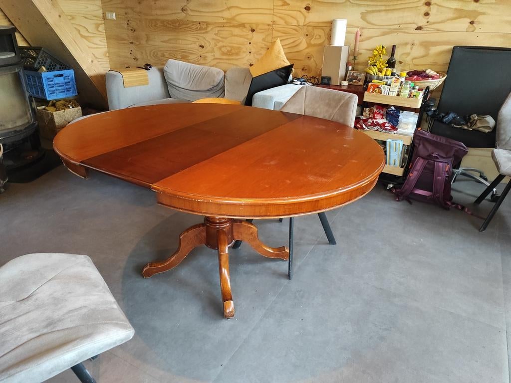 Hardhouten uitschuifbare tafel, Ophalen