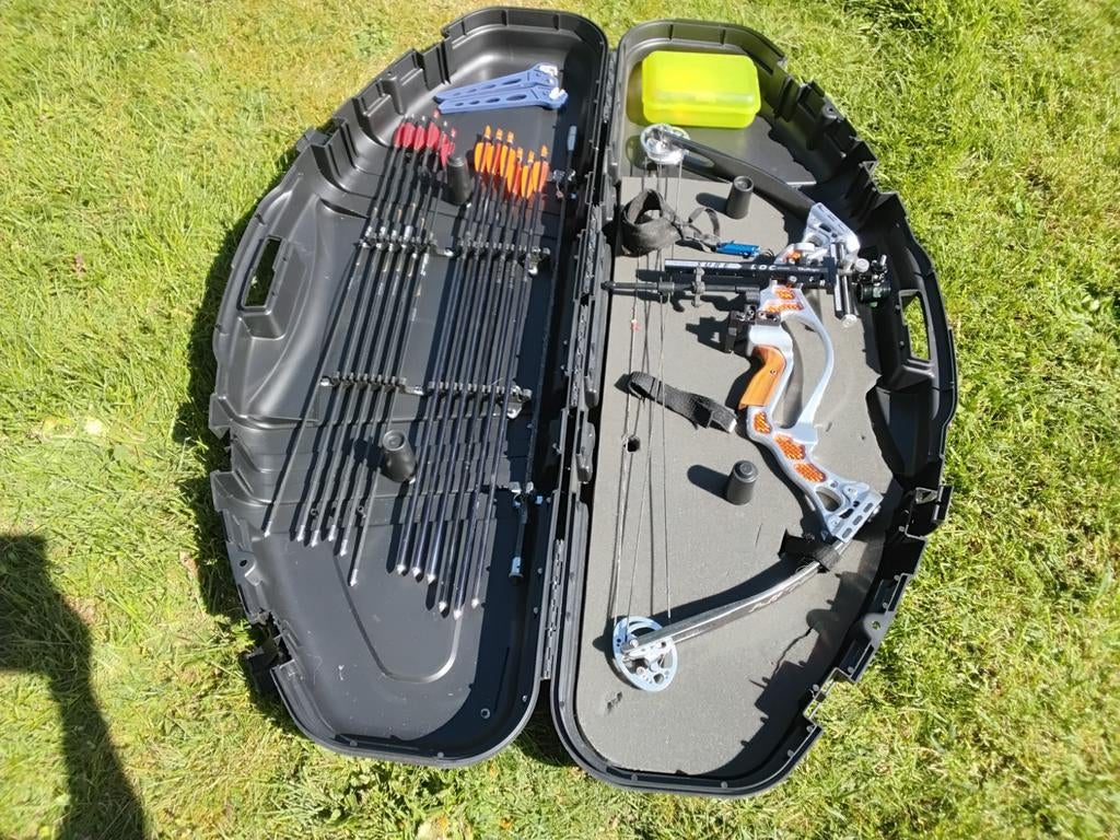 Compoundboog set met koffer en pijlen, Ophalen, Gebruikt, Compoundboog