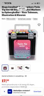 Twin tip markers set van 48 stiften, Hobby en Vrije tijd, Tekenen, Ophalen of Verzenden, Nieuw, Potlood of Stift
