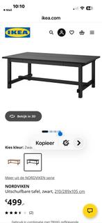 IKEA NORDVIKEN uitschuifbare tafel, zwart, Gebruikt, 100 tot 150 cm, 200 cm of meer, Ophalen of Verzenden
