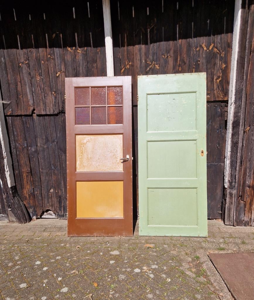 Originele jaren 30 paneeldeuren, Doe-het-zelf en Verbouw, Ophalen, Binnendeur, 200 tot 215 cm