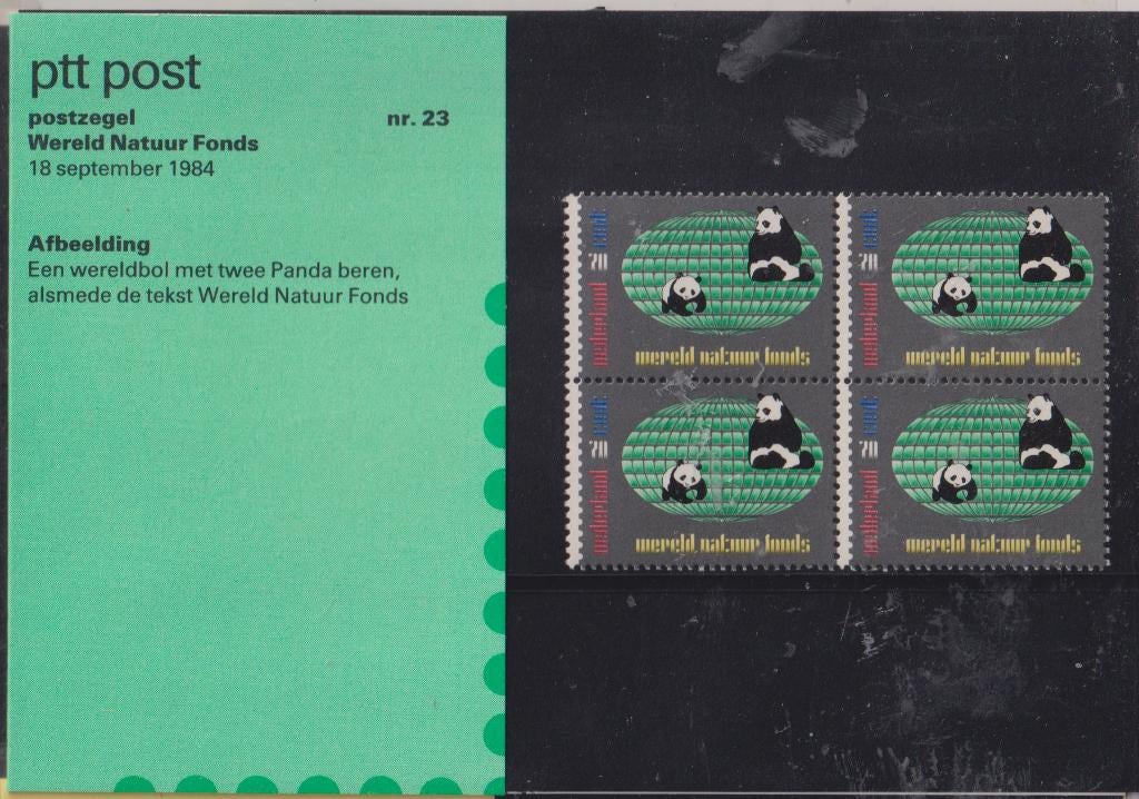 Nederland 1984 023 Postzegelmapje Wereld Natuur Fonds, Postzegels en Munten, Verzenden, Postfris, Dier of Natuur