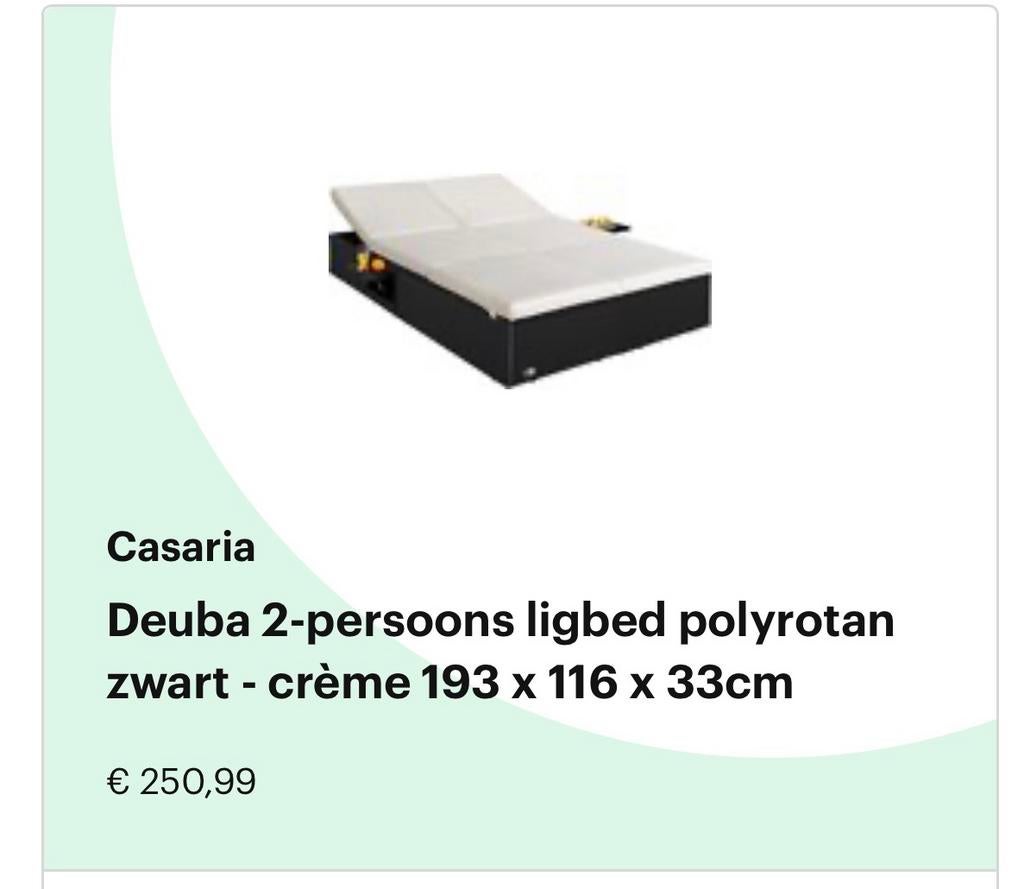 Polytotan tuin ligbed, tweepersoons, Ophalen, Zo goed als nieuw, Aluminium, Verstelbaar