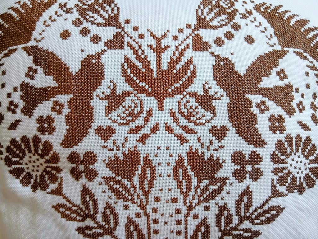 Geboorduurd kussen landelijk 36x36, Ophalen of Verzenden