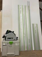 Festool invalzaag TS 55 REBQ-Plus met 3 geleiderails, Invalzaag, 600 tot 1200 watt, Ophalen of Verzenden, Zo goed als nieuw