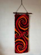 Retro handgemaakt getuft wandkleed - Spiraal design, Ophalen of Verzenden, Zo goed als nieuw