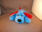 Flo,s toys hond blauw/rood zwarte neus velours 18 cm oren, Ophalen of Verzenden, Zo goed als nieuw, Hond