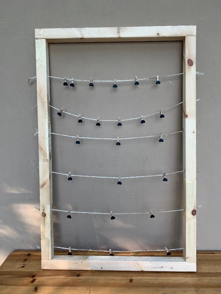 Houten fotolijst wandrek kaarten wandcollage fotogalerie, Gebruikt, Ophalen of Verzenden, 75 cm of meer, 50 tot 75 cm