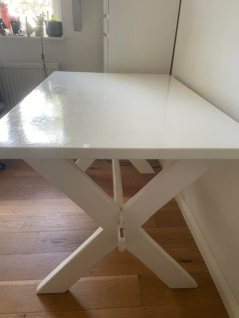 Robuuste kloostertafel 120/80cm., Huis en Inrichting, Tafels | Eettafels, Ophalen, 100 tot 150 cm, 50 tot 100 cm, Zo goed als nieuw