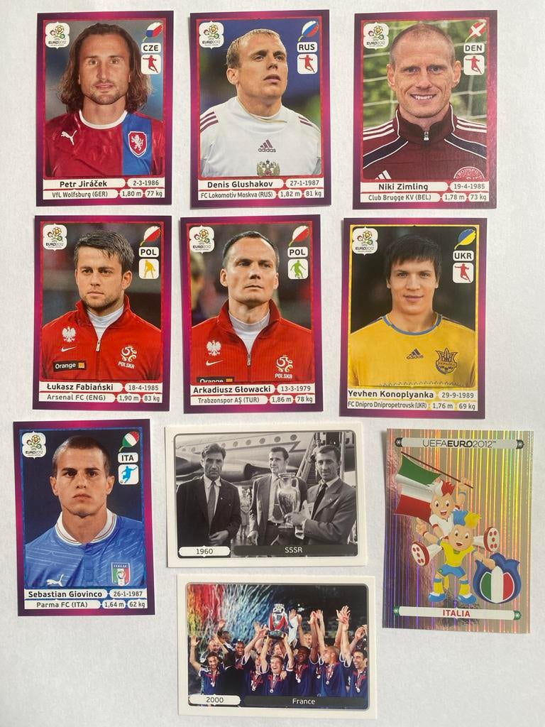 Panini UEFA Euro 2012 Voetbalplaatjes - Diverse Spelers, Ophalen of Verzenden, Gebruikt, Stickers en Plaatjes