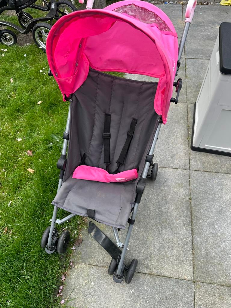 Roze buggy met zonnekap - Asalvo Baby, Kinderen en Baby's, Buggy's, Ophalen of Verzenden, Gebruikt, Overige merken, Zonnekap
