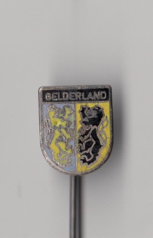 Gelderland Provincie wapen emaille speldje, Gebruikt, Niet vindbaar, Niet vindbaar, Speldje of Pin