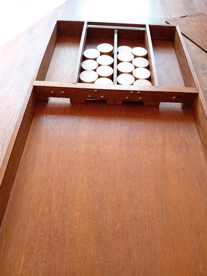 Sjoelbak 183cm met 29 sjoelschijven, Hobby en Vrije tijd, Gezelschapsspellen | Overige, Gebruikt, Een of twee spelers, Ophalen