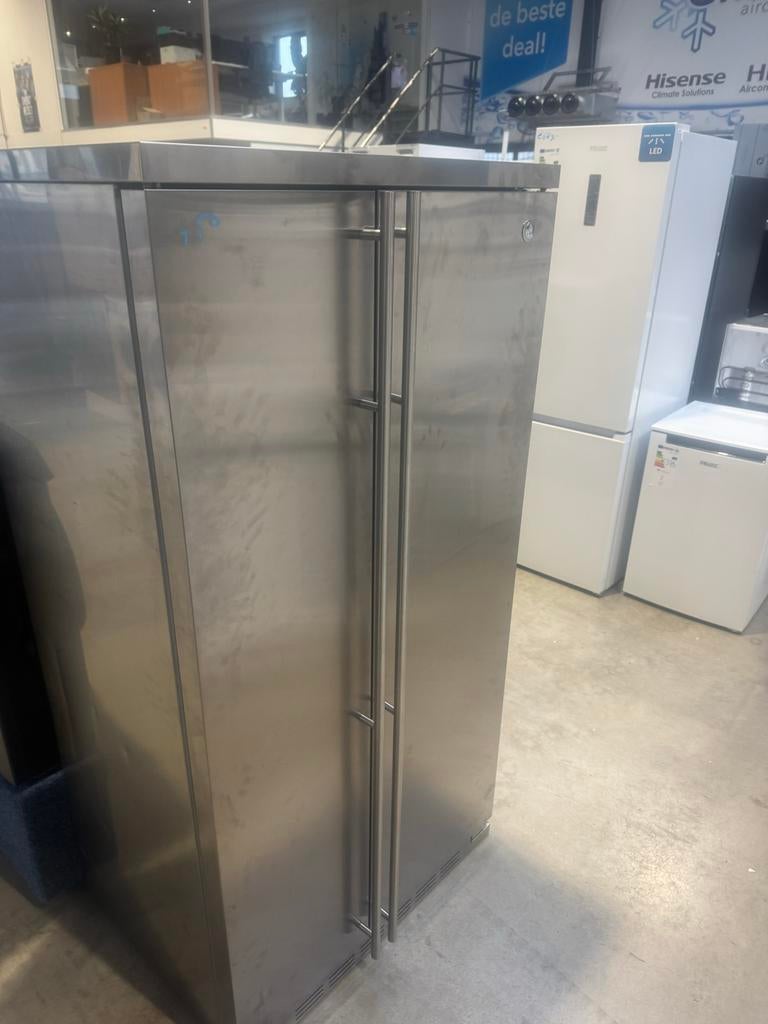 GE Amerikaan RVS koelkast, Witgoed en Apparatuur, Koelkasten en IJskasten, Gebruikt, 200 liter of meer, 60 cm of meer, Met aparte vriezer