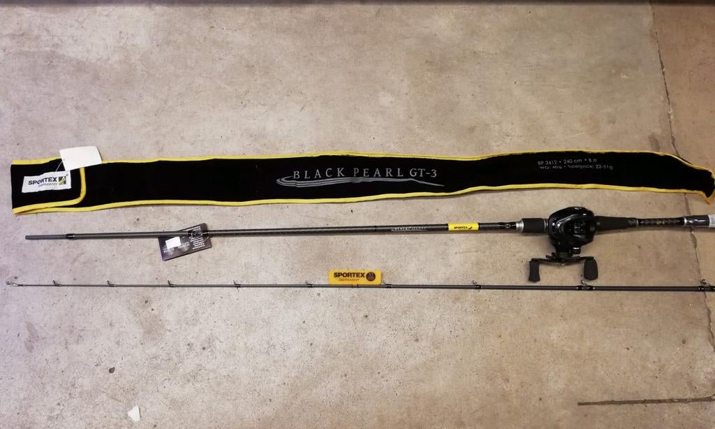 Hengel Sportex black pearl BP 2412 baitcast 240 8ft 22-51g, Watersport en Boten, Hengelsport | Roofvissen, Ophalen, Nieuw, Werphengel