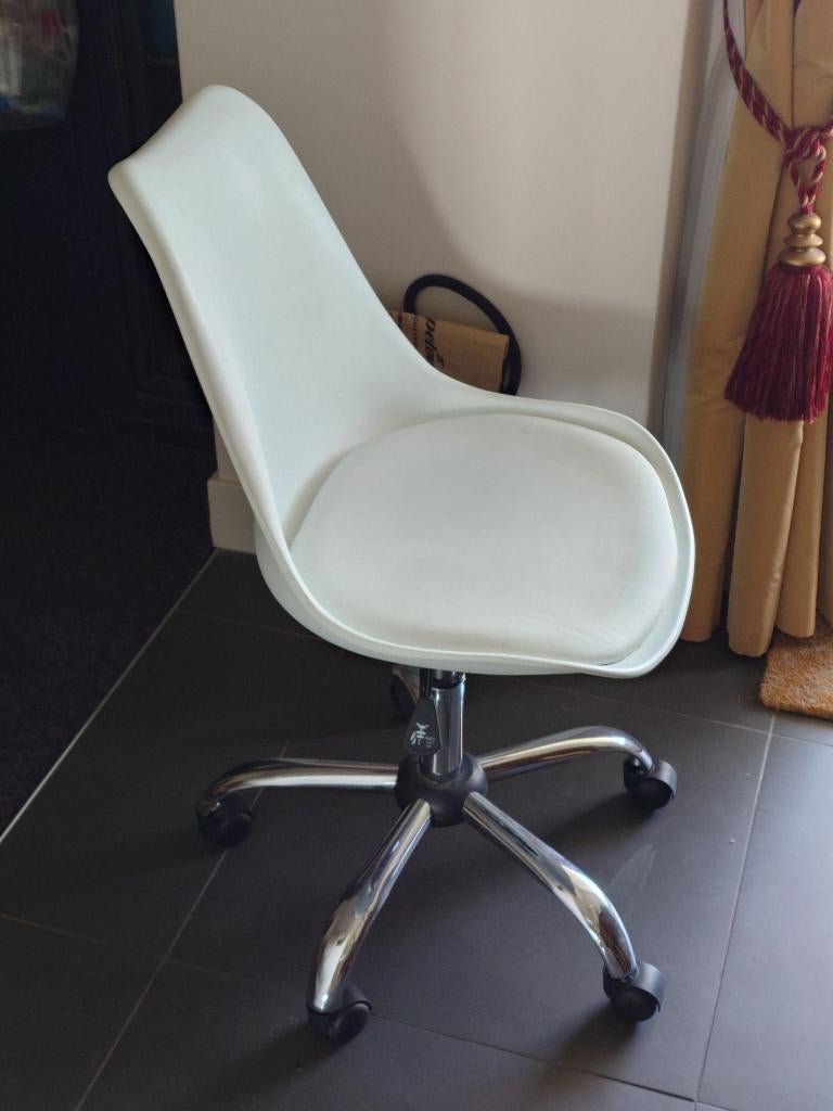 Bureaustoel, Huis en Inrichting, Ophalen, Zo goed als nieuw, Wit, Bureaustoel