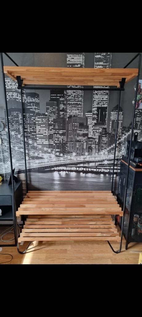 Stoere kledingkast te koop Nieuwstaat, Ophalen, 100 tot 150 cm, Teakhout, Zo goed als nieuw