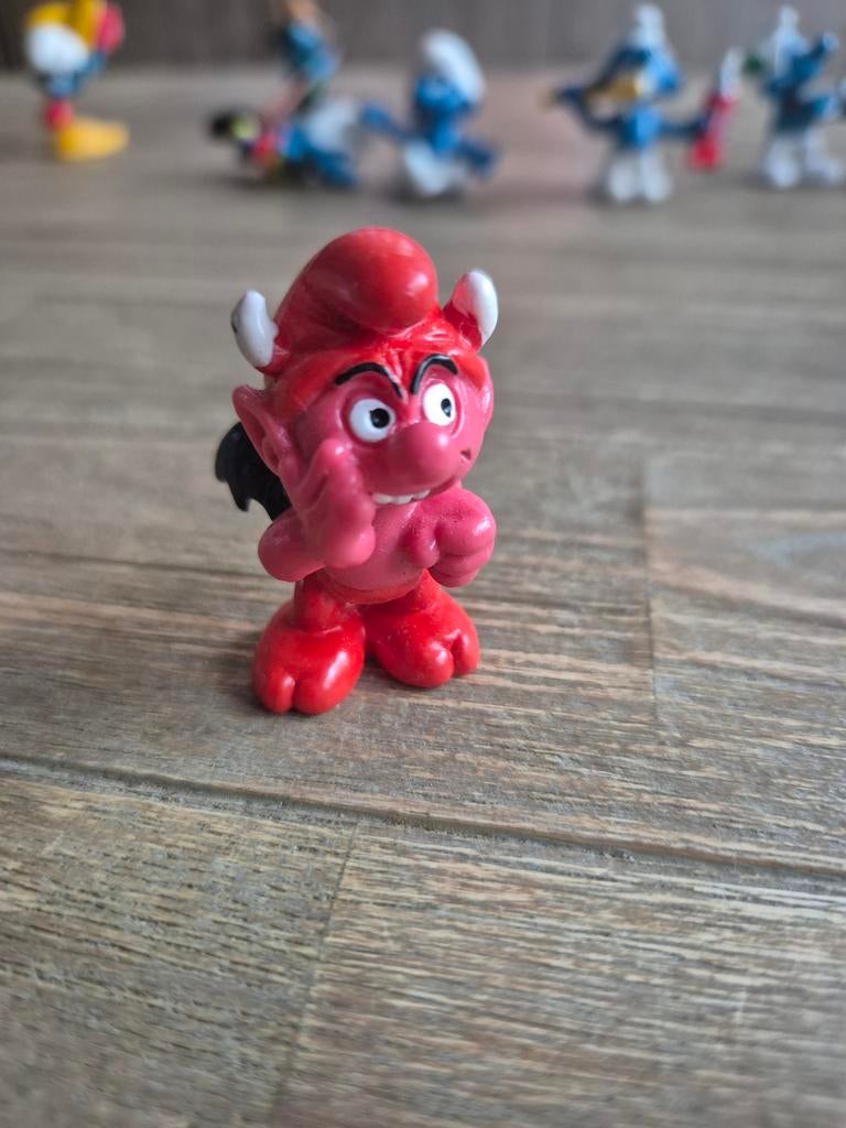 Vintage Duivelsmurf Schleich speelfiguur (1984-1985), Verzamelen, Smurfen, Ophalen of Verzenden, Gebruikt